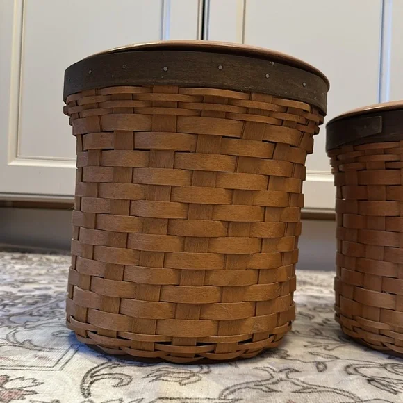 Longaberger 4 basket canister set with plastic inserts and lids - Picture 9 of 16